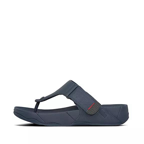 FitFlop Pánská Sandály Tmavě Blankyt - TRAKK II Kůže Toe-Post CZ-603712